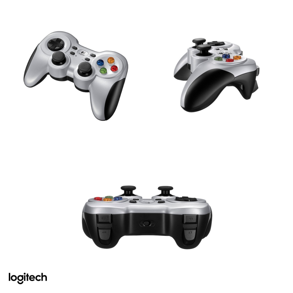 Gamepad wireless Logitech G F710, 2.4 GHz cu nano-receptor USB, vibratie dubla, XInput si DirectInput, 2 baterii AA incluse, negru, 940-000145 [4]