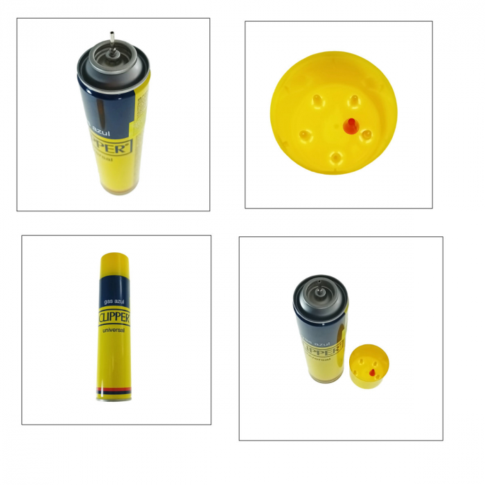 Gaz pentru reincarcat brichete, 300ml, Clipper Universal, cu 5 adaptoare [3]