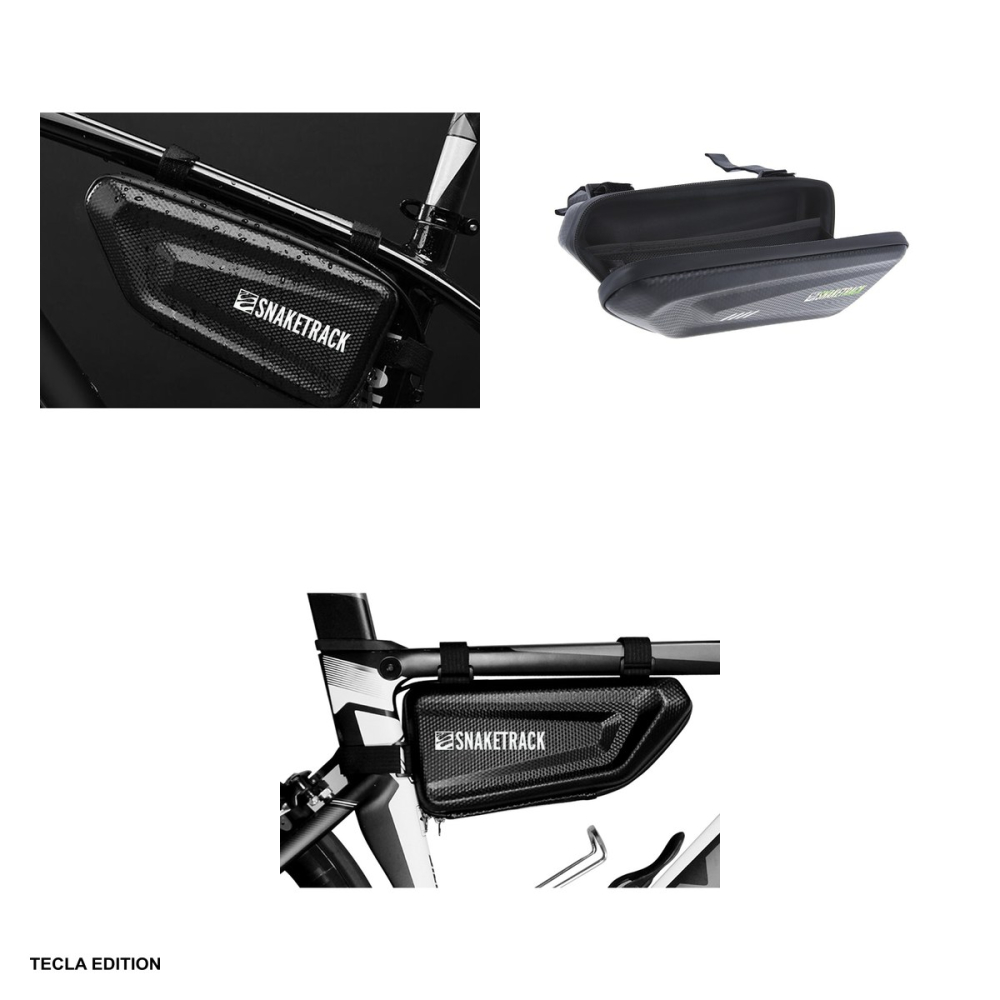 Geanta de cadru pentru bicicleta cu prindere sub cadru, impermeabila, logo reflectorizant, Snake Track ST01, neagra [4]