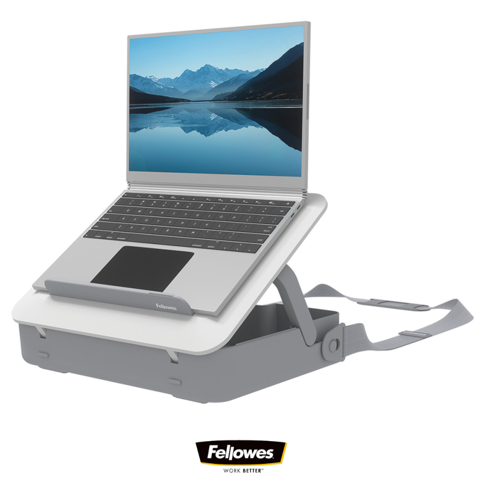 Geanta laptop cu suport ergonomic inclus, Fellowes Breyta, 2 in 1, 5 inaltimi, pentru laptop pana la 14 inch (4 kg), alb [2]