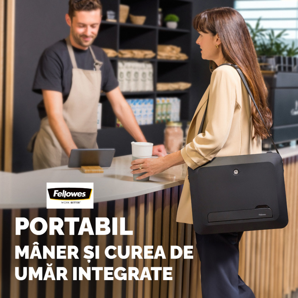 Geanta laptop cu suport ergonomic inclus, Fellowes Breyta, 2 in 1, 5 inaltimi, pentru laptop pana la 14 inch (4 kg), negru [3]