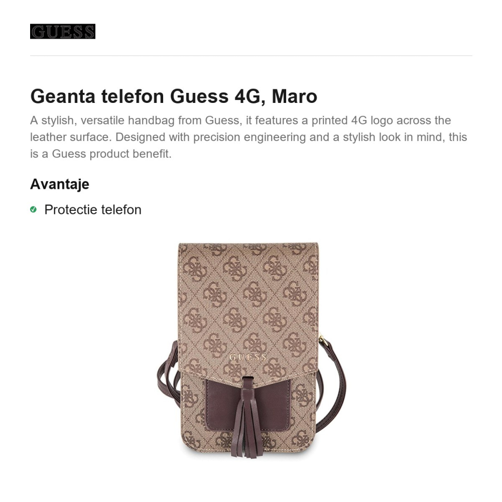 Geanta telefon Guess 4G, Maro [2]