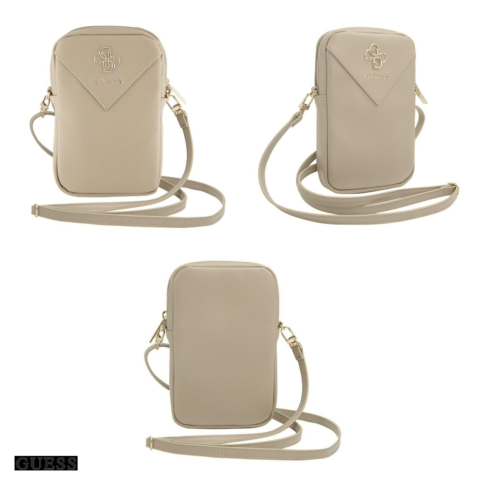 Geanta telefon Guess Zip Triangle 4G, Bej [4]