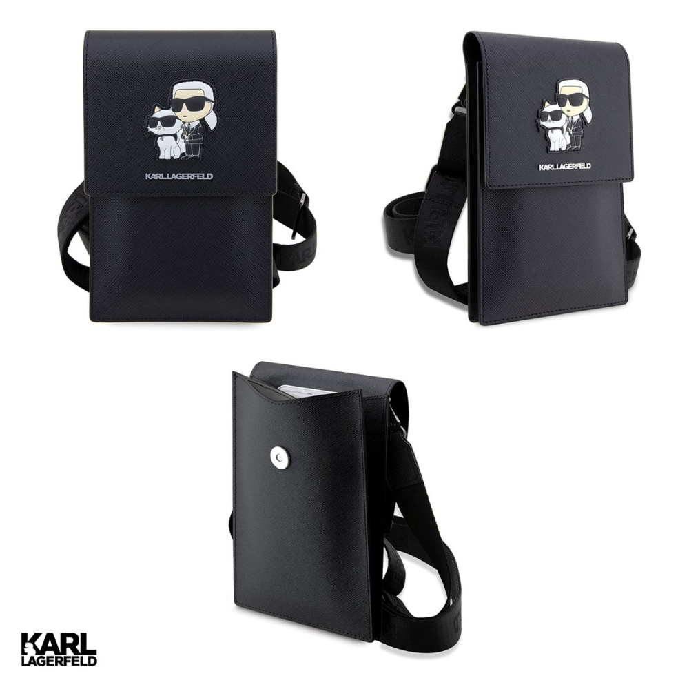 Geanta telefon Karl Lagerfeld hardcase Pounch Saffiano K&C NFT, Negru [4]