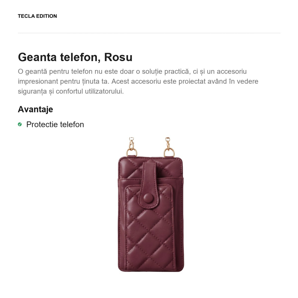 Geanta telefon 19 x 10,5 x 2 cm, Rosu [2]