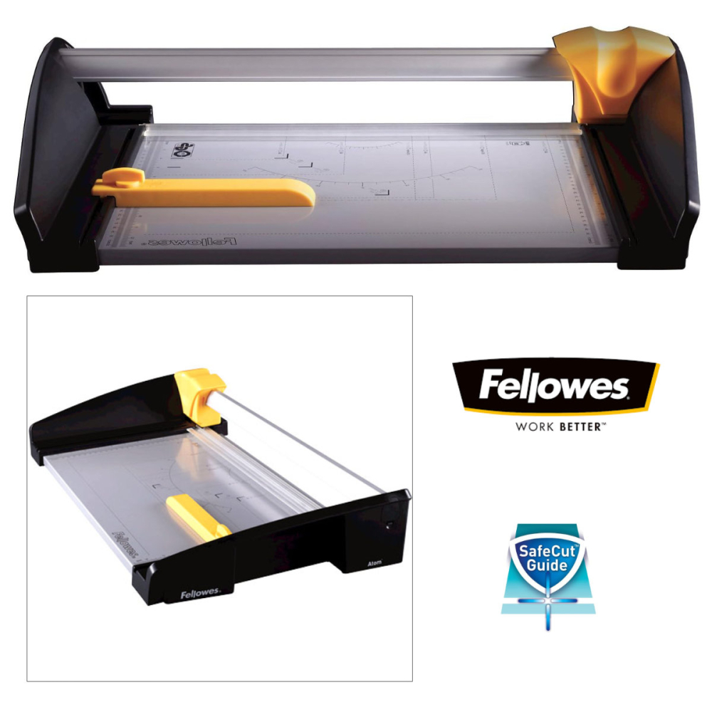 Ghilotina cu disc rotativ, Fellowes Atom A3, pentru birou, taiere A3, capacitate 30 coli, sistem SafeCut, baza metalica [2]