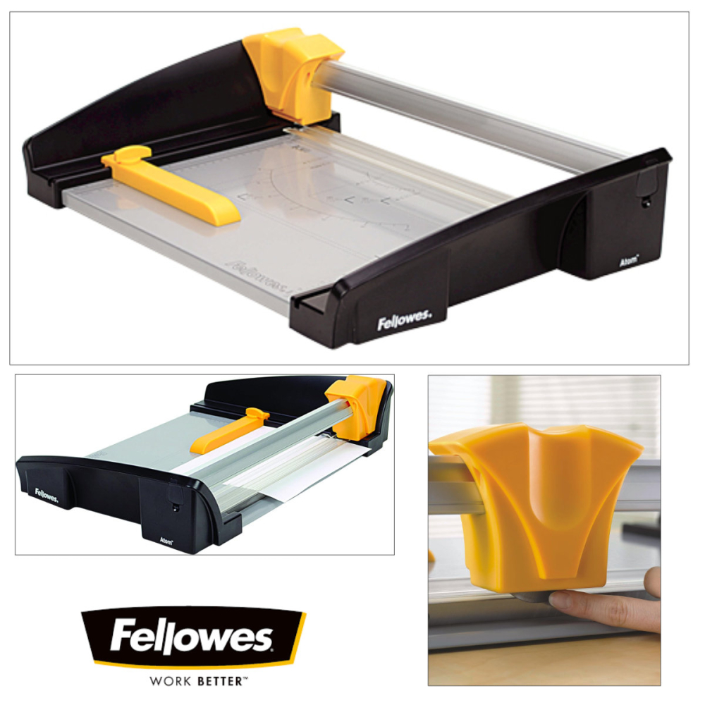 Ghilotina cu disc rotativ, Fellowes Atom A4, pentru birou, taiere A4, capacitate 30 coli, sistem SafeCut, baza metalica [4]