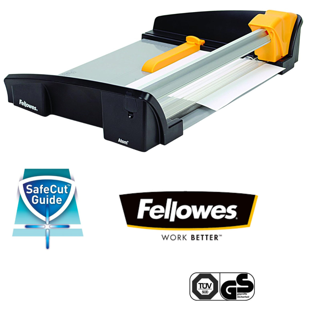 Ghilotina cu disc rotativ, Fellowes Atom A4, pentru birou, taiere A4, capacitate 30 coli, sistem SafeCut, baza metalica [2]