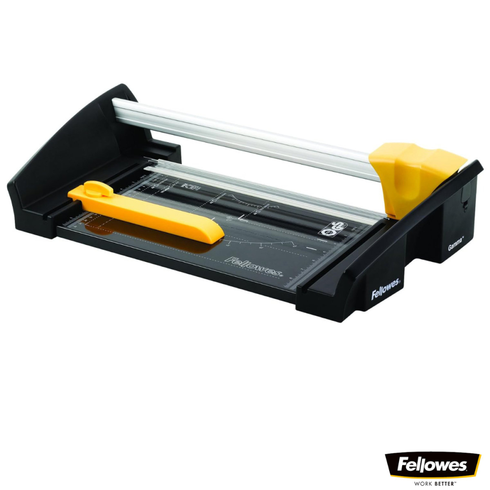 Ghilotina cu disc rotativ, Fellowes Gamma A4, pentru birou, taiere A4, capacitate 20 coli, sistem SafeCut, baza metalica [3]