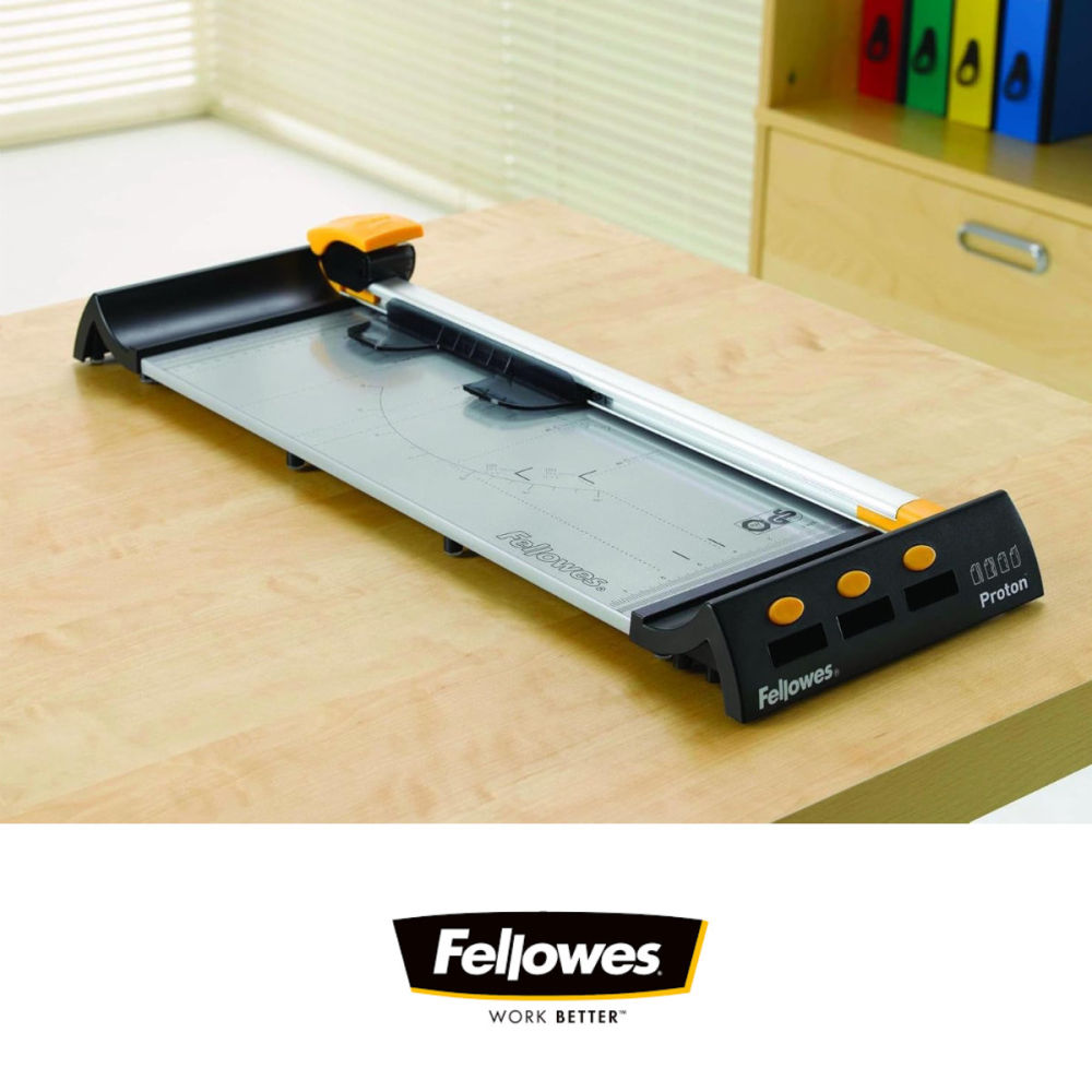 Ghilotina cu disc rotativ, Fellowes Proton A3, pentru acasa si birou, taiere A3, capacitate 10 coli, sistem SafeCut, pat aluminiu [4]