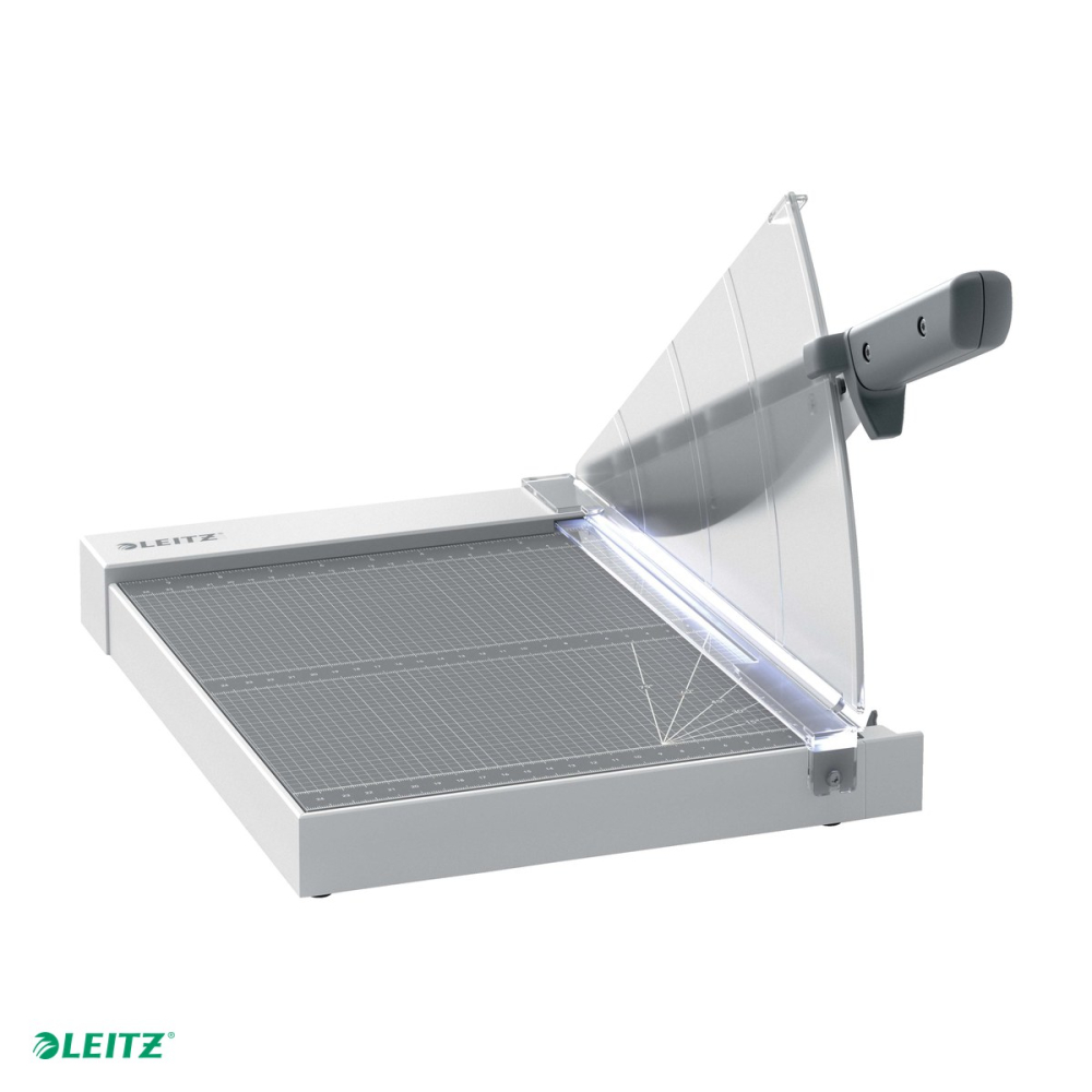 Ghilotina cu parghie Leitz Home Office Precision A4, 10 coli de 80 g/mp, lama din otel inoxidabil, iluminare EdgeGlow a liniei de taiere, clema transparenta, 298x262x498 mm [5]