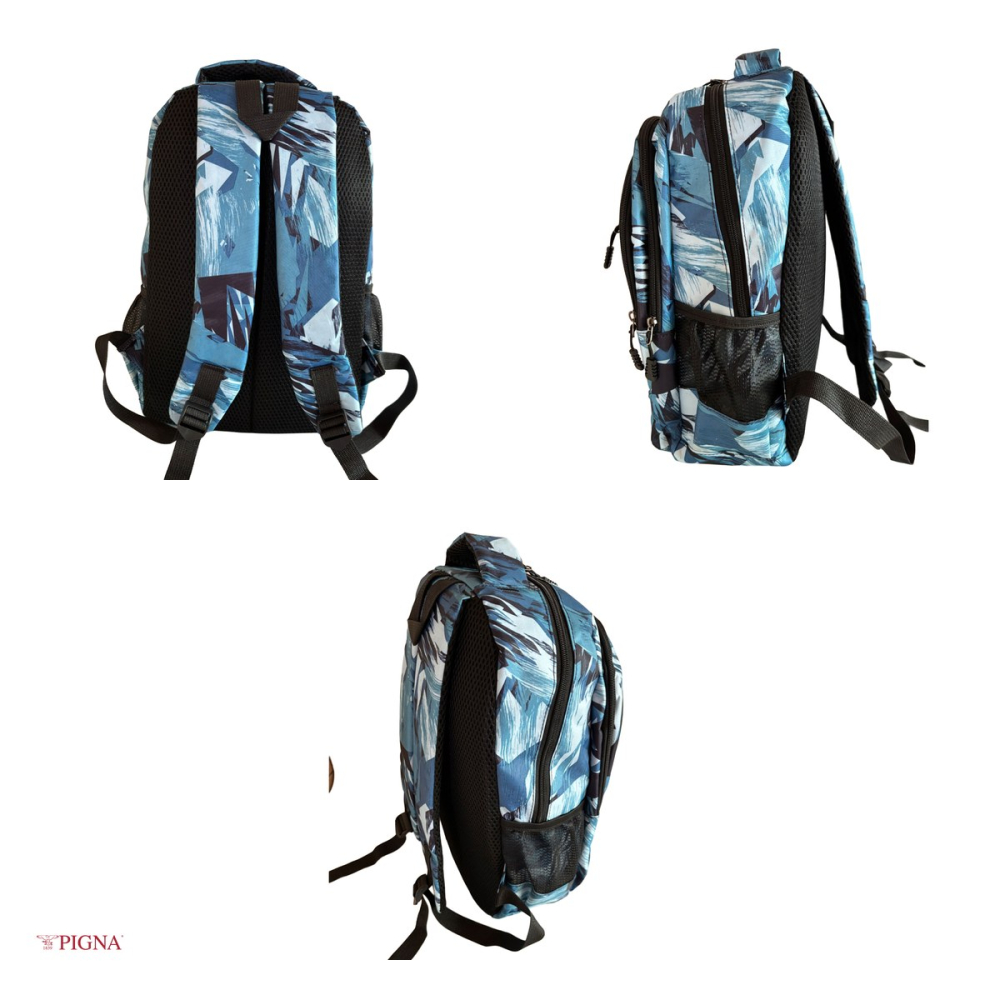 Ghiozdan pentru laptop Pigna, model camuflaj, 42x37x13 cm, albastru [4]