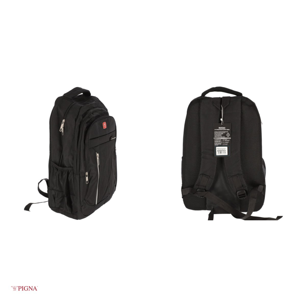 Ghiozdan Pigna Black IT, din poliester, laptop, negru, 48x32x20 cm [4]