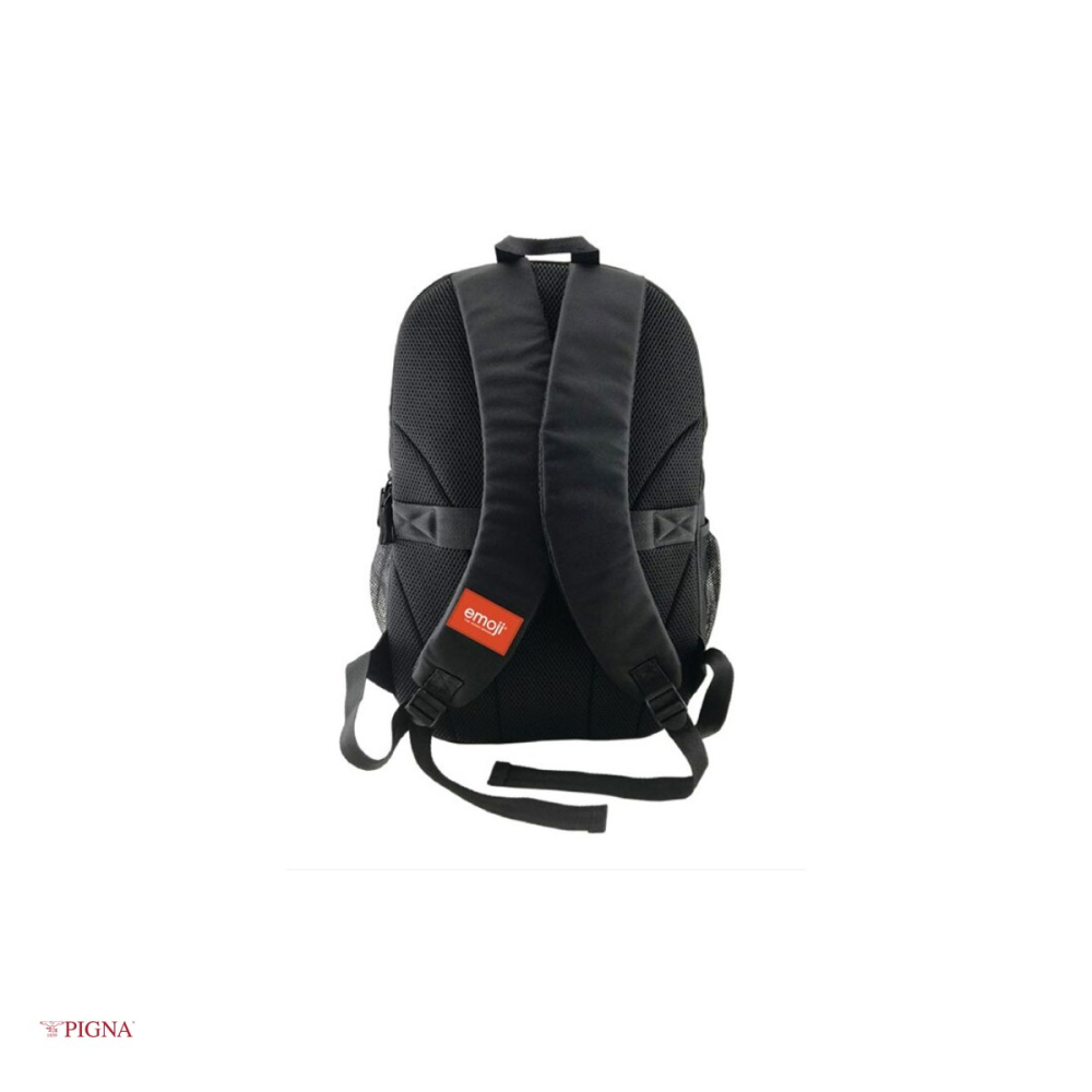 Ghiozdan Pigna Classic Emoji, din poliester, pentru scoala generala, 4 fermoare, negru, 46x32x17 cm [4]