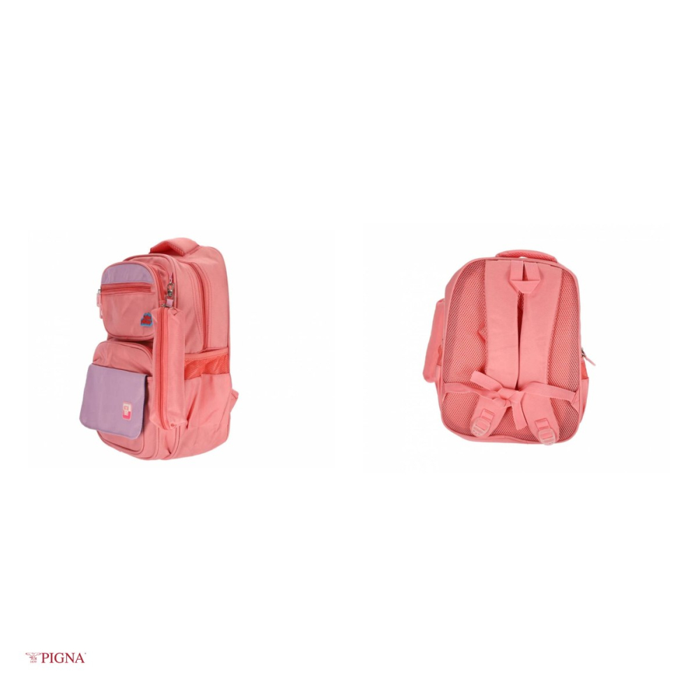 Ghiozdan Pigna Funtasy, pentru scoala generala, clasa 0 penar 4 fermoare, roz, 40x30x13 cm [4]