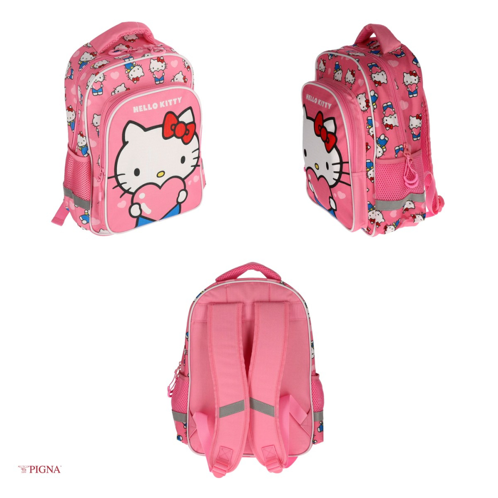 Ghiozdan Pigna Hello Kitty, pentru scoala generala, clasa 0 2 fermoare, roz [4]
