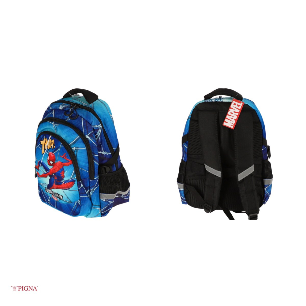 Ghiozdan Pigna Spider-Man, pentru clasele I-IV, cl 3 fermoare, albastru [4]