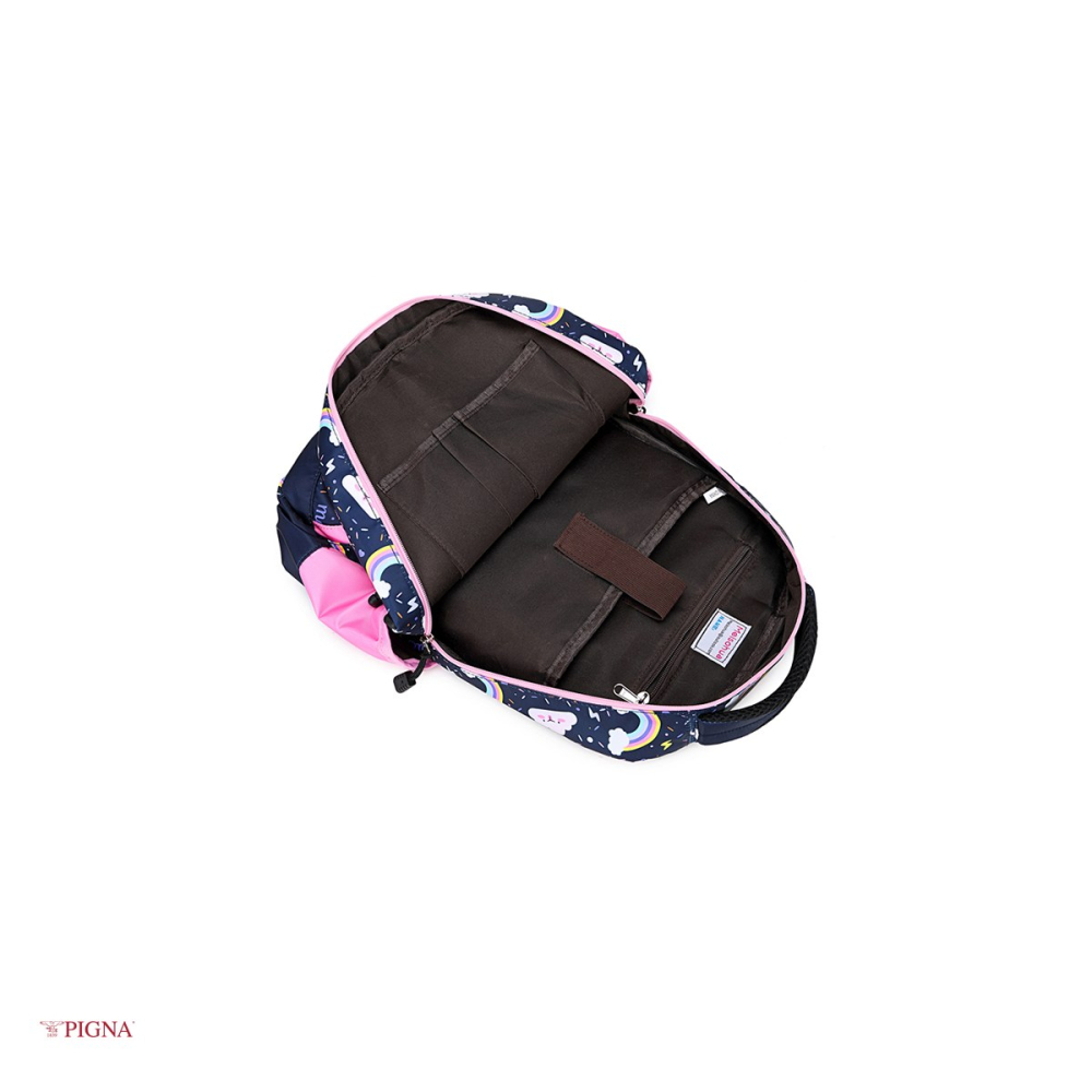 Ghiozdan Pigna Unicorn, pentru scoala generala, I-IV sf, roz-blue, 29x13 cm [5]