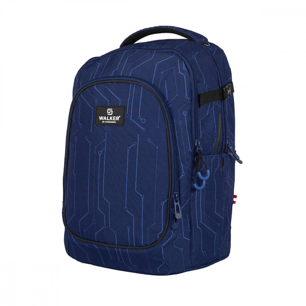 Ghiozdan scolar pentru adolescenti, Campus Evo 2.0 Cyber Blue, produs Walker by Schneiders, 32 x 45 x 20 cm, albastru [1]