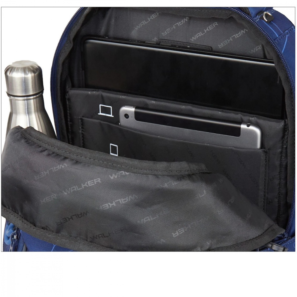 Ghiozdan scolar pentru adolescenti, Campus Evo 2.0 Cyber Blue, produs Walker by Schneiders, 32 x 45 x 20 cm, albastru [3]