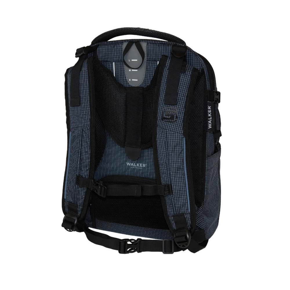 Ghiozdan scolar pentru adolescenti, Campus Evo 2.0 Grid Navy, produs Walker by Schneiders, 32 x 45 x 20 cm, albastru marin [2]