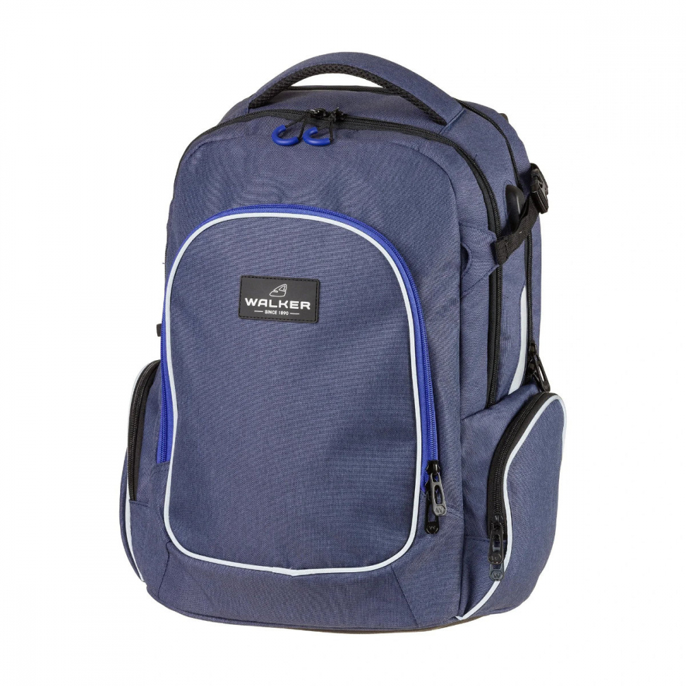 Ghiozdan scolar pentru adolescenti, Campus Evo Blue Ivy Blue, produs Walker by Schneiders, 32 x 46 x 21 cm, albastru [1]