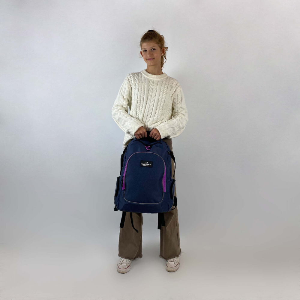 Ghiozdan scolar pentru adolescenti, Campus Evo Blue Ivy Pink, produs Walker by Schneiders, 32 x 46 x 21 cm, albastru-roz [4]