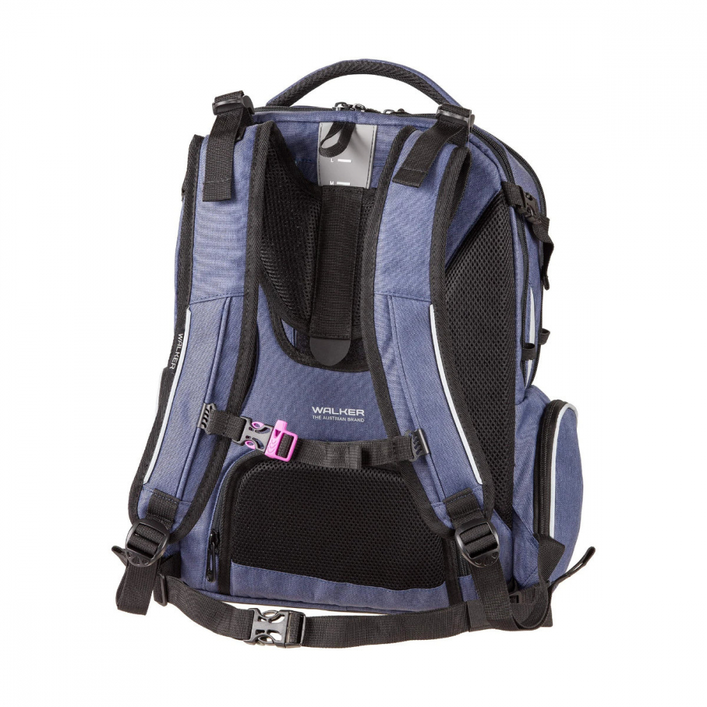 Ghiozdan scolar pentru adolescenti, Campus Evo Blue Ivy Pink, produs Walker by Schneiders, 32 x 46 x 21 cm, albastru-roz [2]