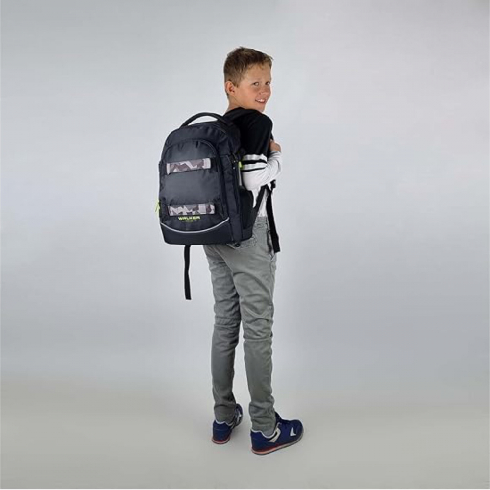 Ghiozdan scolar pentru adolescenti, Fame 2.0 Uni Dark Grey, produs Walker by Schneiders, 30 x 44 x 20 cm [4]