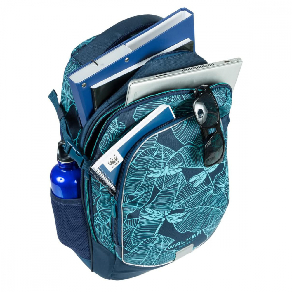 Ghiozdan scolar pentru fete, Fame 2.0 Glow in Dark Petrol, produs Walker by Schneiders, 30 x 44 x 20 cm [3]