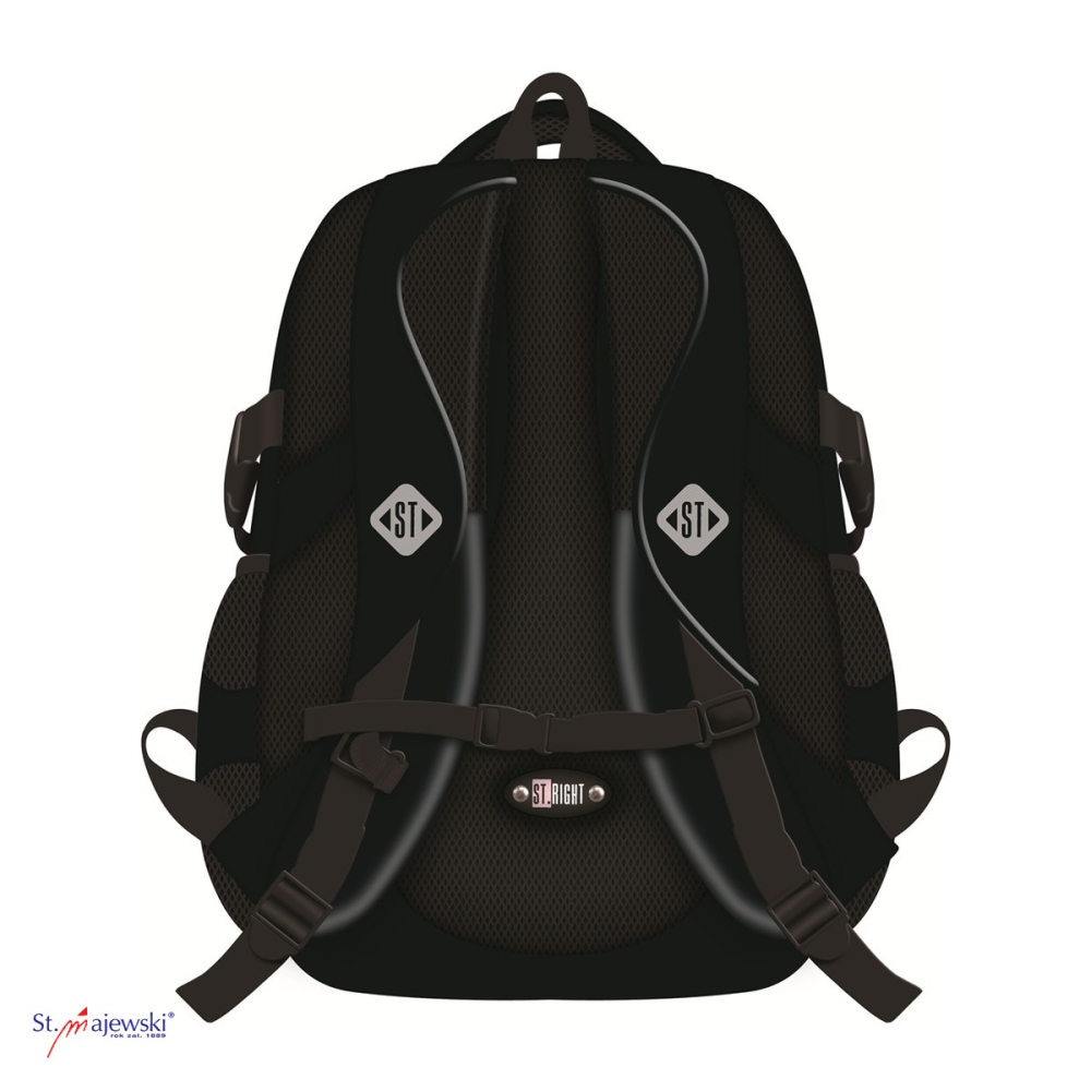 Ghiozdan St.Majewski St.Right BP-01 Be Capy pentru clasele V-VIII, 43x32x21 cm, 23 l, negru [4]