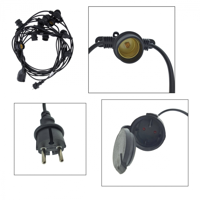 Ghirlanda luminoasa, Forever 86307, lungime 12 m, 10 soclu E27, IP65, extensibila [2]