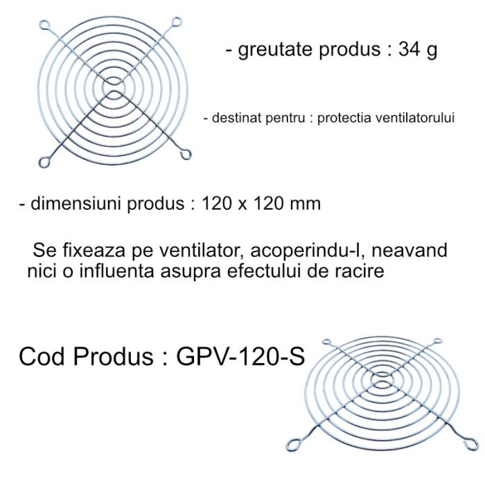 Grila de protectie ventilator 120 mm, din otel [5]