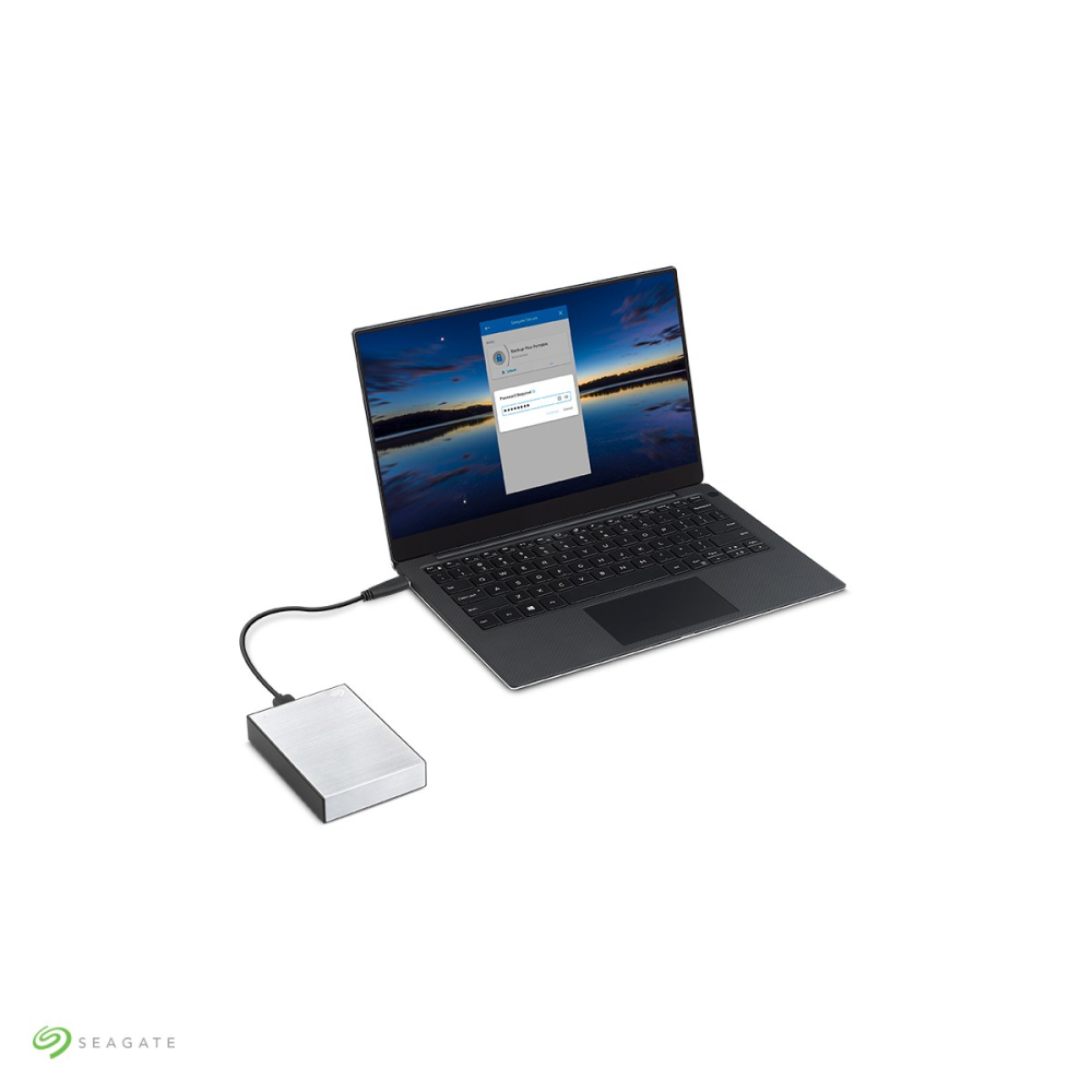 Hard disk extern portabil Seagate One Touch with Password, 1 TB, USB 3.0, criptare hardware cu parola, carcasa din metal periat, argintiu, STKY1000401 [6]