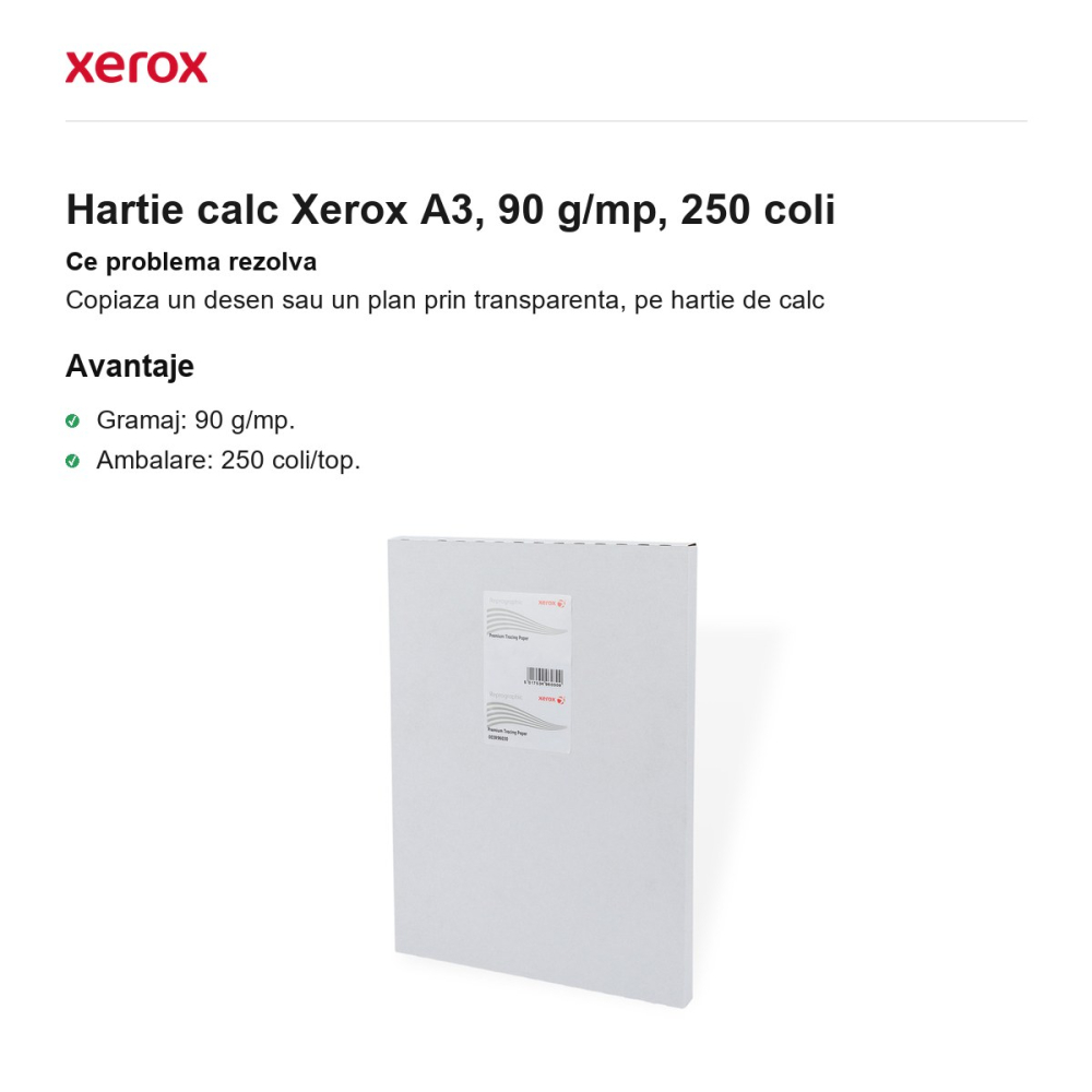 Hartie calc Xerox A3, 90 g/mp, 250 coli [2]