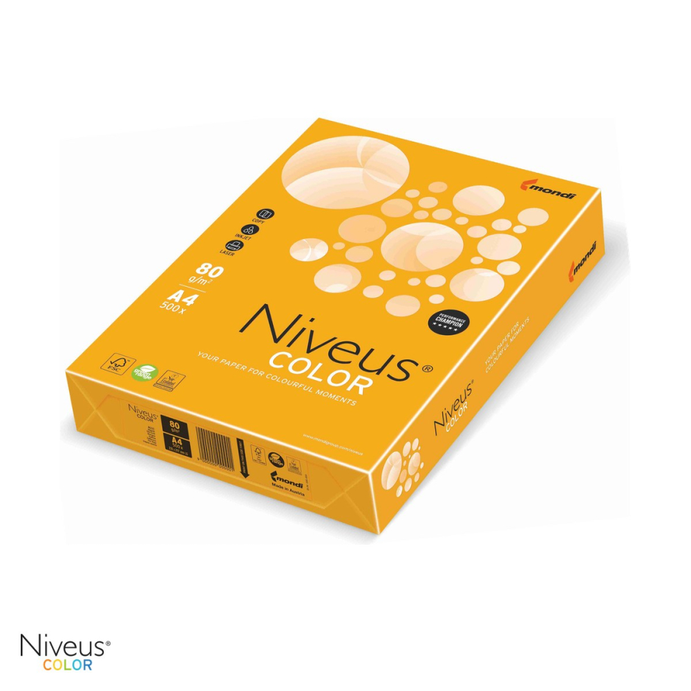 Hartie copiator color Niveus AG10 A4, portocaliu gold trend, 80 g/mp, 500 coli [1]