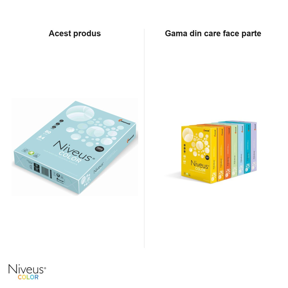 Hartie copiator color Niveus MB30 A4, albastru pal, 80 g/mp, 500 coli [5]