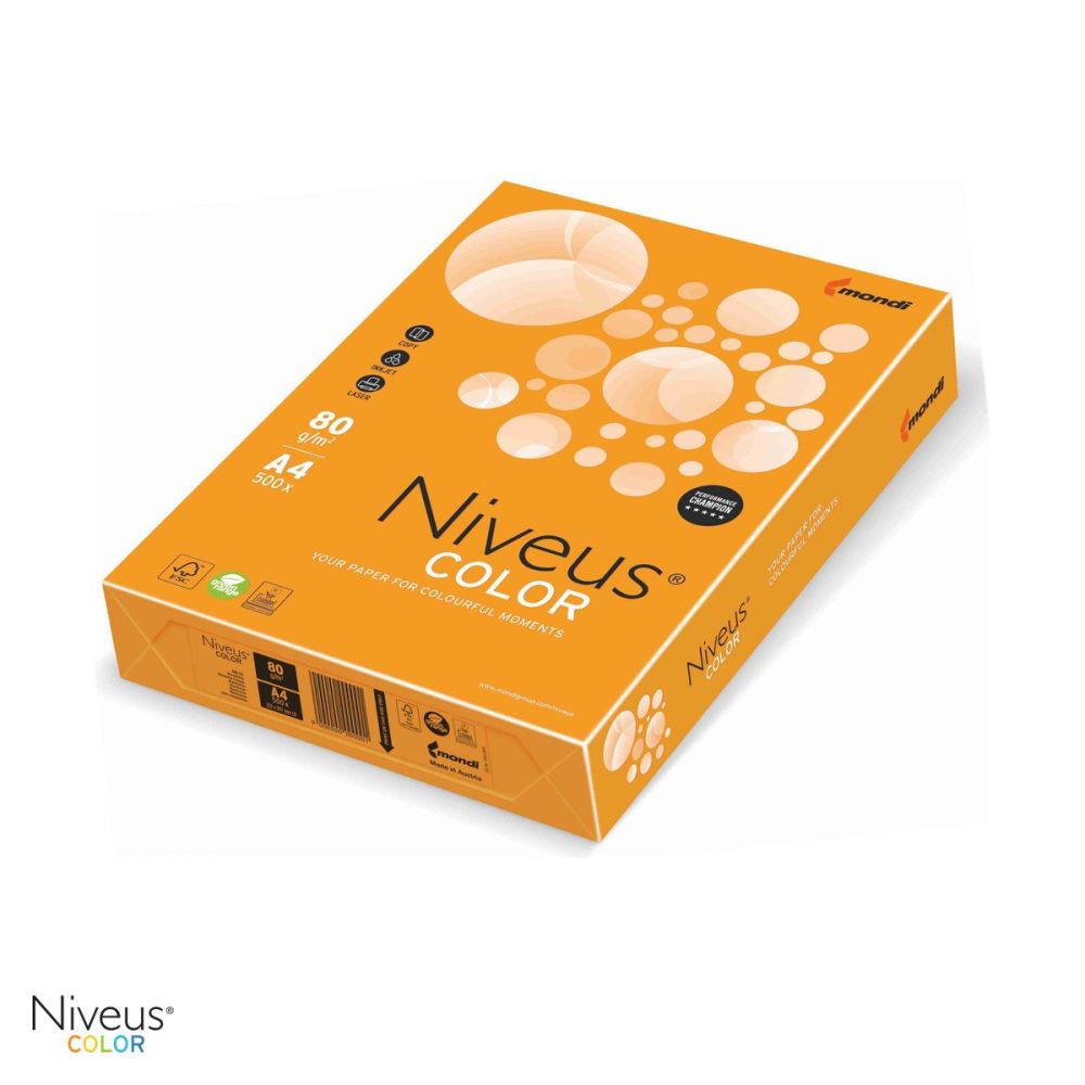 Hartie copiator color Niveus MO15 A4, portocaliu mandarin intens, 80 g/mp, 500 coli [1]