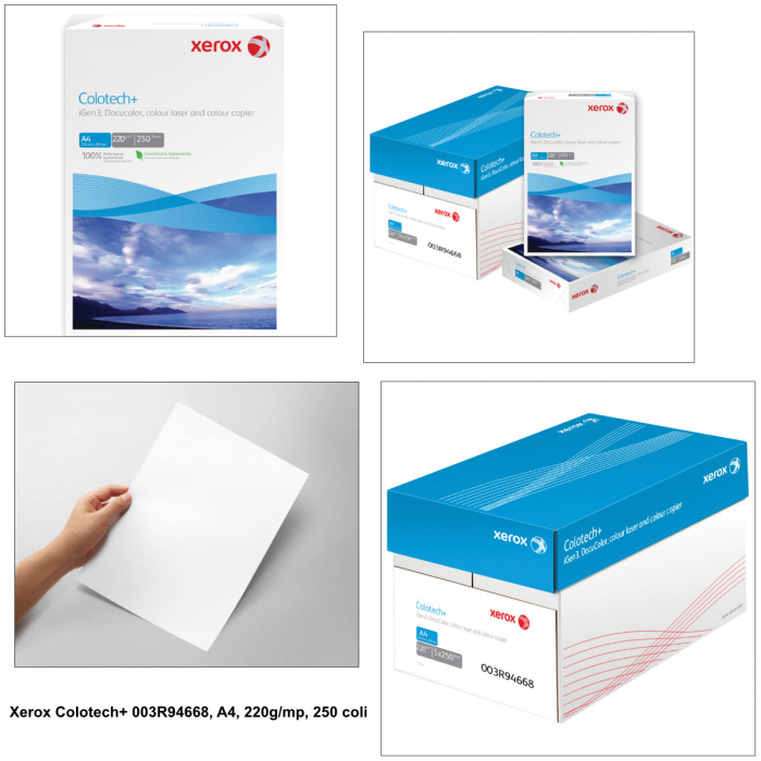 Hartie copiator color, Xerox Colotech+ 003R94668, A4, 220g/mp, 250 coli [2]