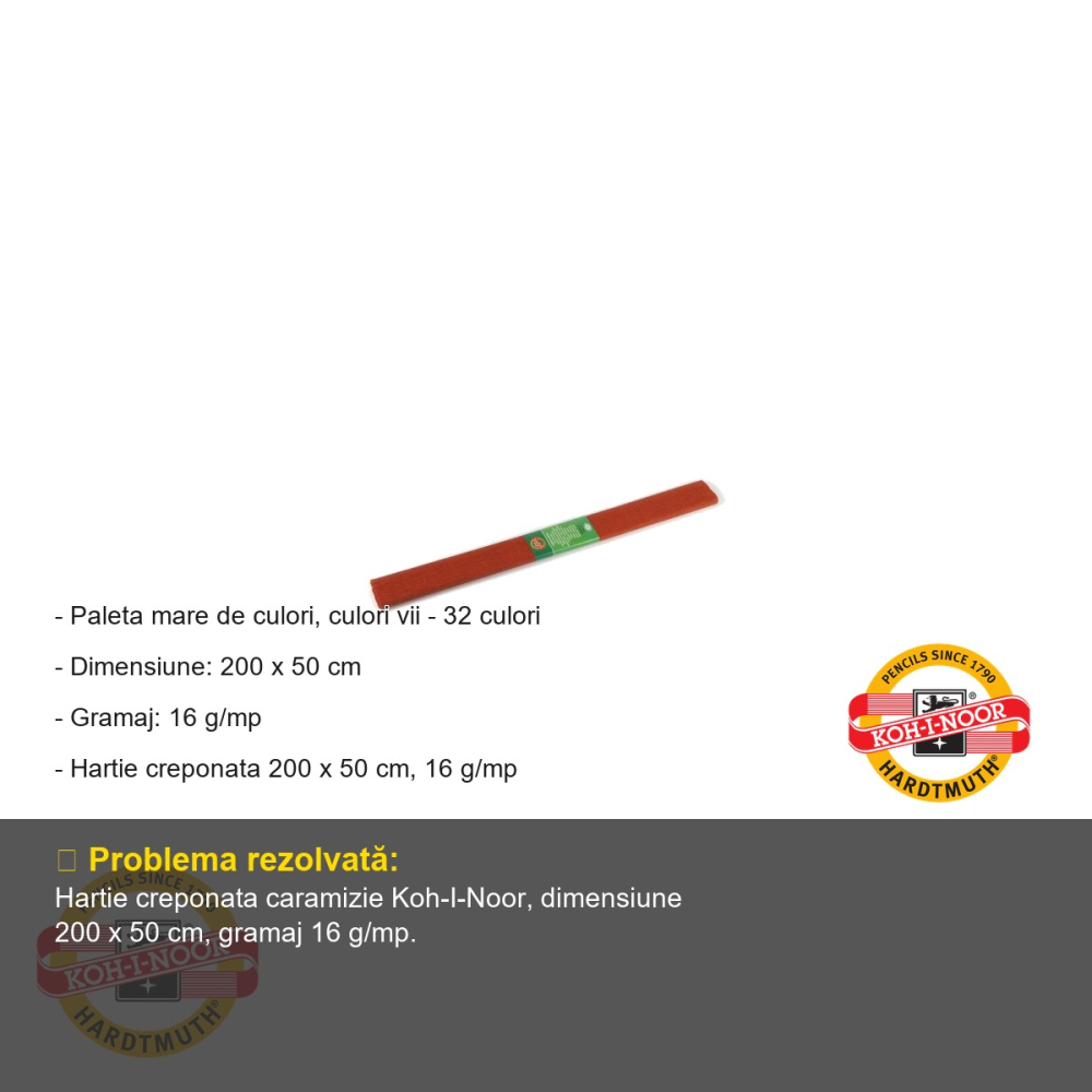 Hartie creponata caramizie Koh-I-Noor, 200 x 50 cm, pentru decoratiuni si activitati craft [2]
