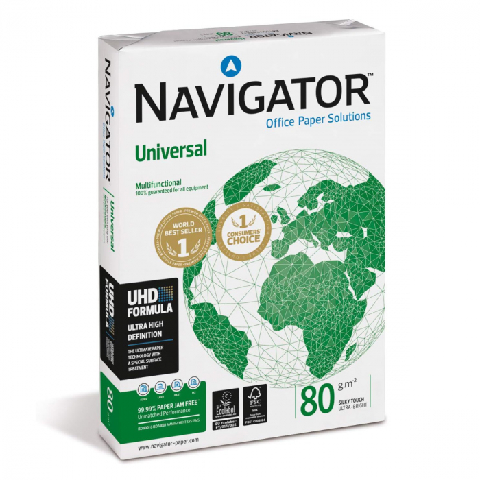Hartie Premium Multifunctionala A4 NAVIGATOR Universal 80g/mp, formula UHD, pentru toate imprimantele si copiatoarele, 500 coli/top [2]