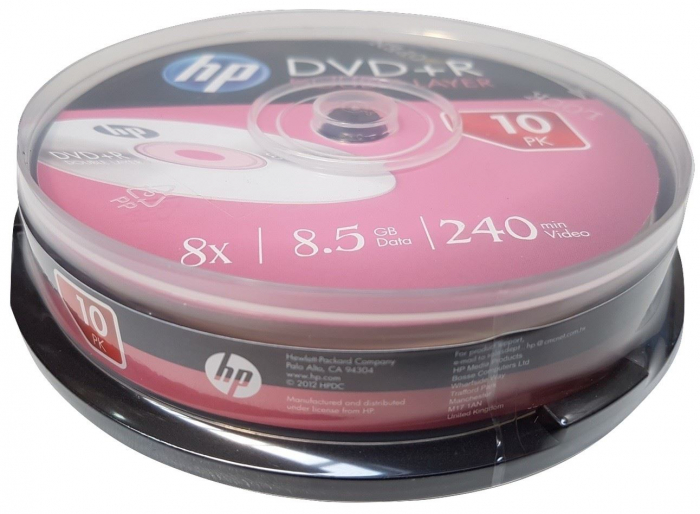 DVD+R DL 8.5 Gb 8X Double Layer HP, Cake Box, 10 buc- HPDD10+ [2]