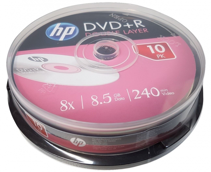 DVD+R DL 8.5 Gb 8X Double Layer HP, Cake Box, 10 buc- HPDD10+ [3]