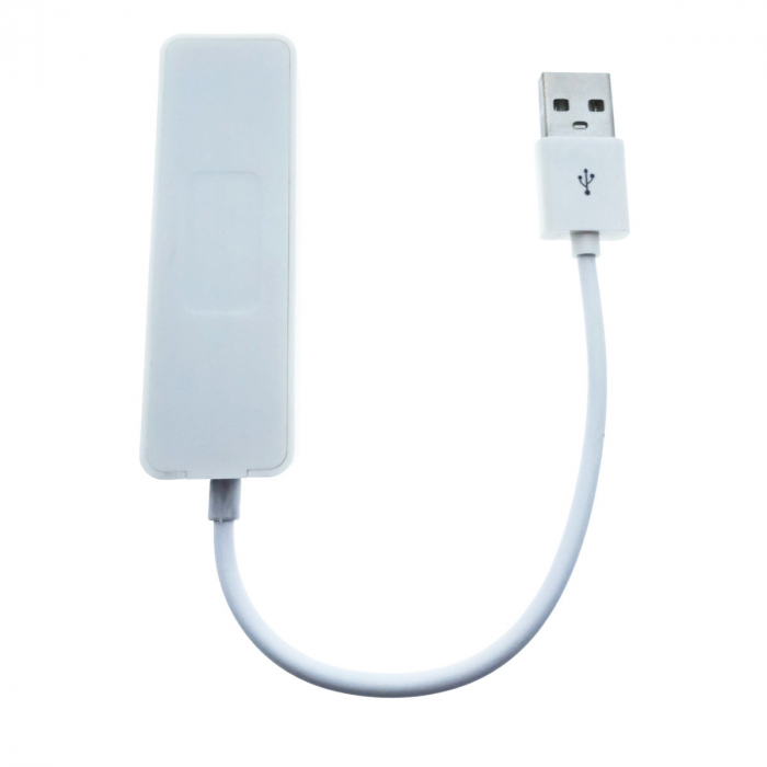 Hub cu 4 porturi USB 2.0 si cablu cu lungime de 10 cm cu conector USB tip A tata, cu indicator Led, alb [3]