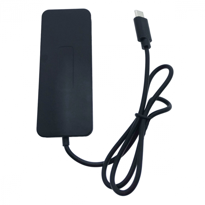 Hub cu conector USB Tip C si placa de sunet, 2in1, interfata USB 2.0, 3 porturi USB, iesire 3 x jack 3.5mm mama, indicator Led, cu cablu 45 cm, negru [3]