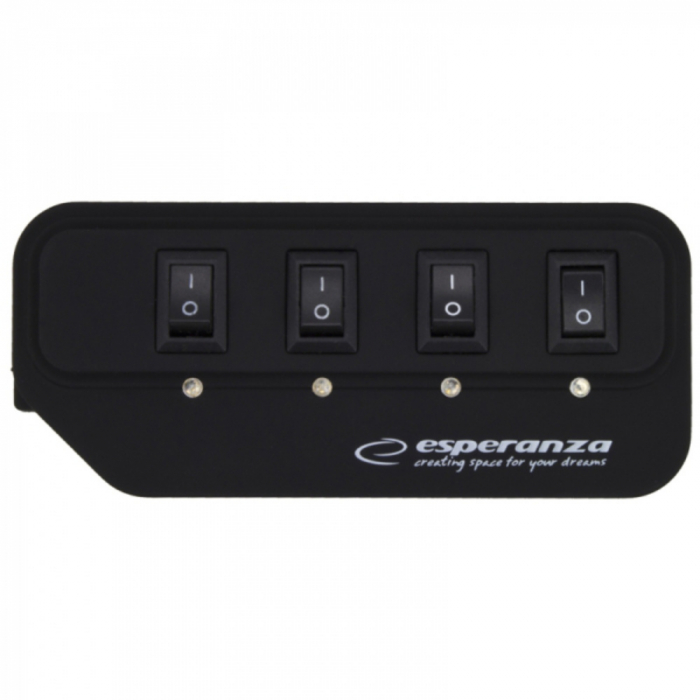 Hub Esperanza EA127 4 porturi USB cu LED-uri si intrerupatoare de putere [2]