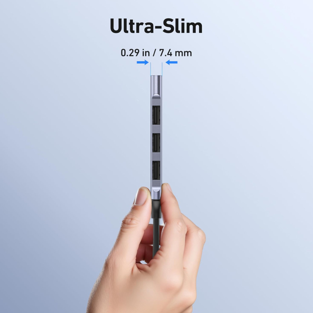 Hub USB 4in1 cu 1 Port USB 3.0 si 3 Porturi USB 2.0 - Splitter USB Compact din Aluminiu pentru Calculator Laptop [2]