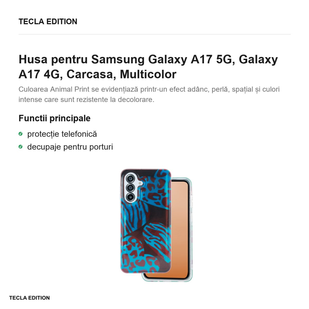 Husa Animal Print Chameleon pentru Samsung Galaxy A17 5G, Galaxy A17 4G, Carcasa, Multicolor [2]