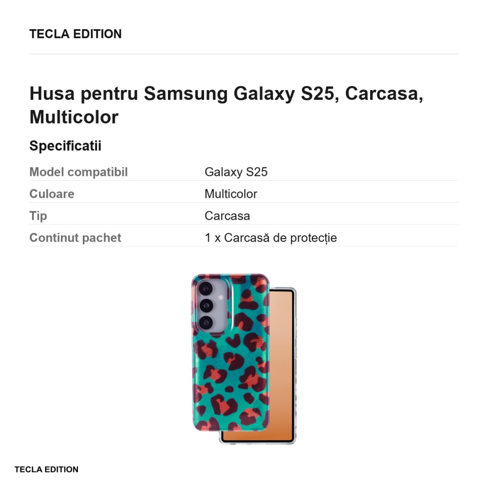 Husa Animal Print Crazy Cheetah pentru Samsung Galaxy S25, Carcasa, Multicolor [3]