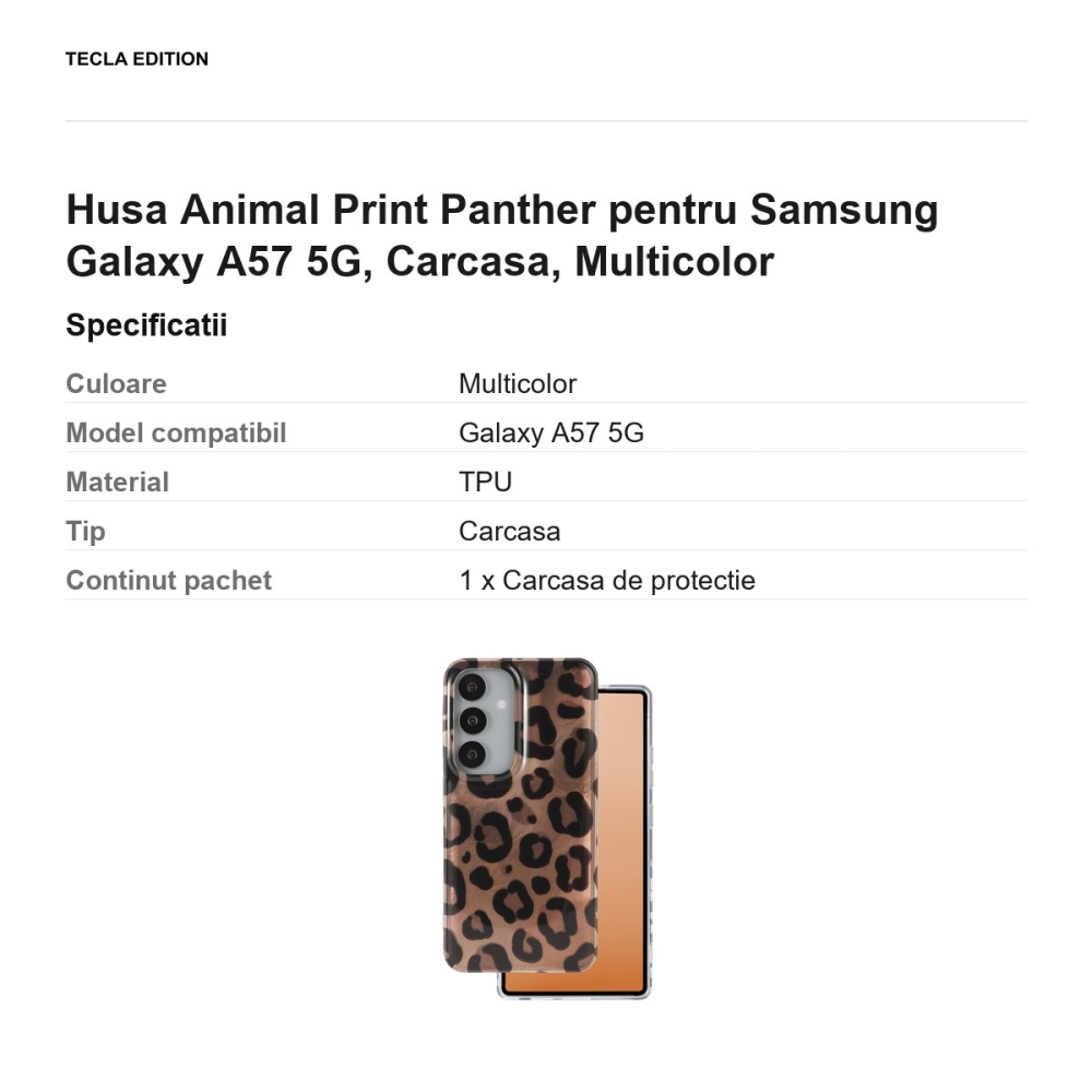Husa Animal Print Panther pentru Samsung Galaxy A57 5G, Carcasa, Multicolor [3]